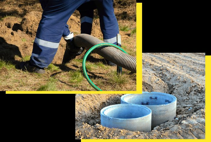 Septic and sewer service equipment and technicians